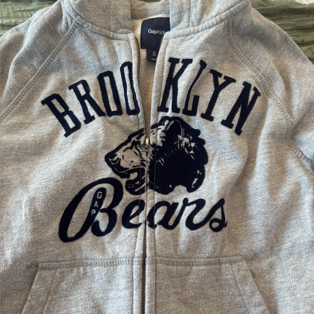 GAP Kids Gray Hoodie with Navy Lettering